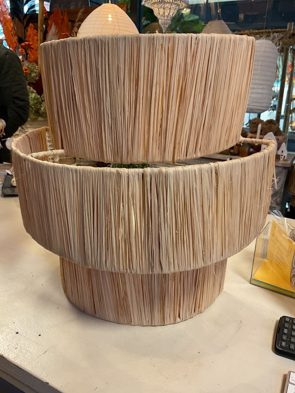 Wand Lamp Raffia Extra Breed 40 x 40 cm