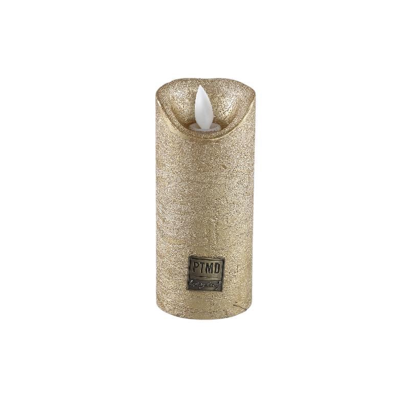 LED Light Candle rustic gold moveable flame XS