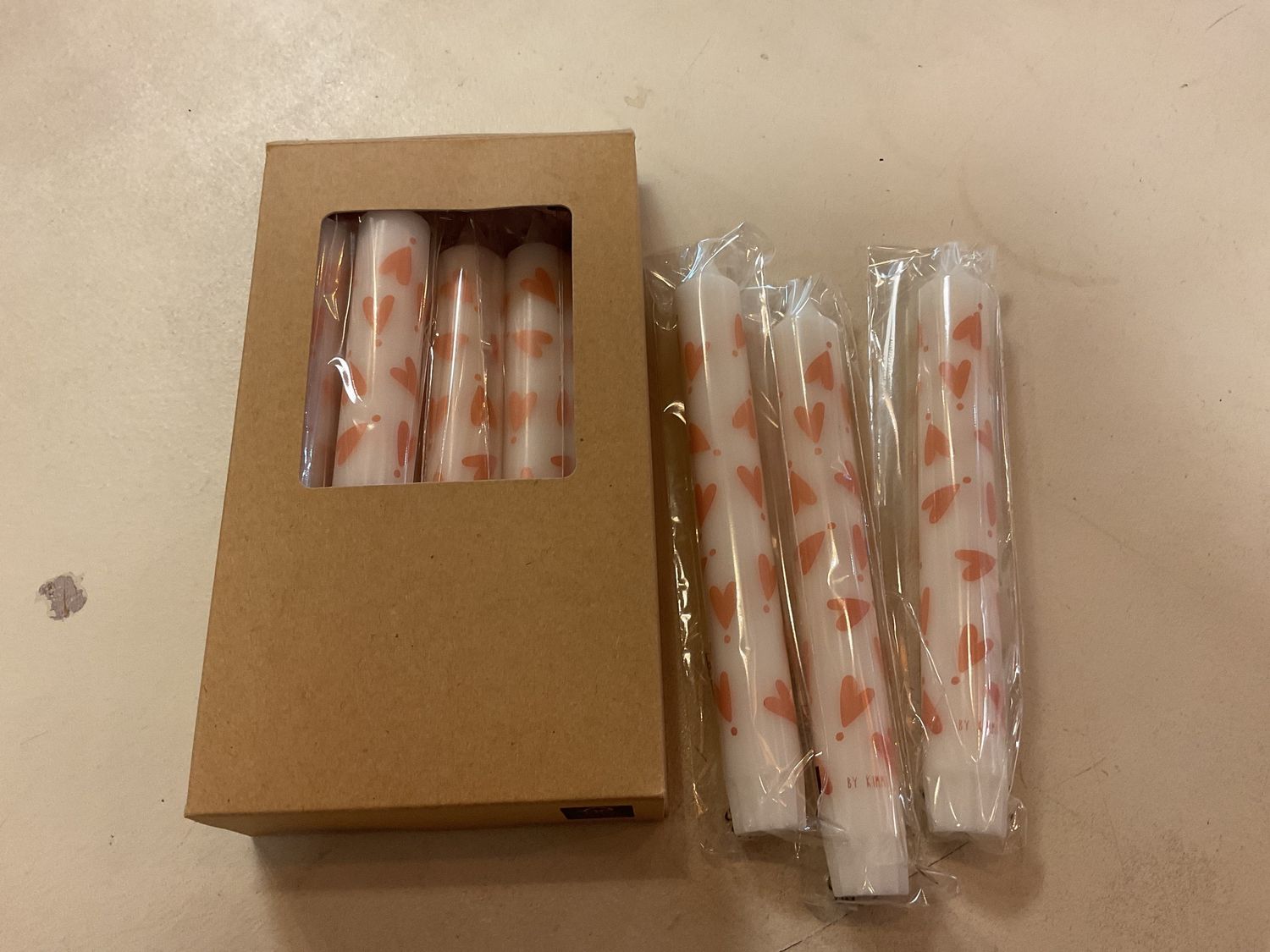 Diner kaars Cheerful Hearts /Marigold