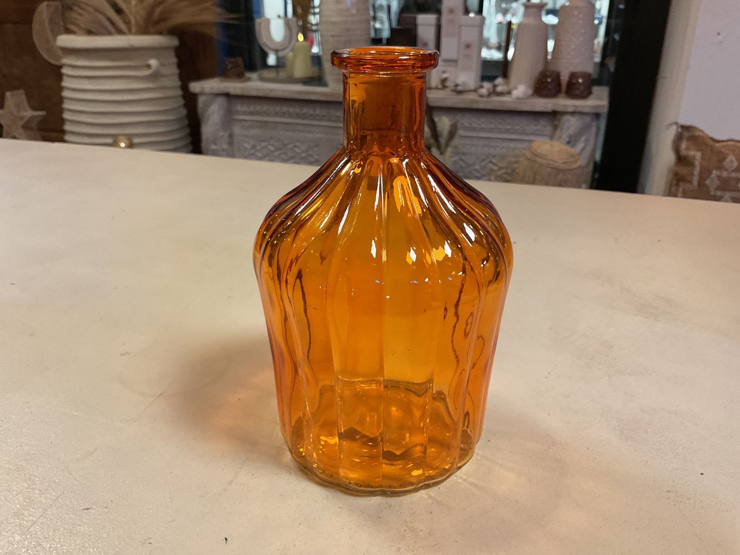 Vaasje Glas Oranje  16,5 cm