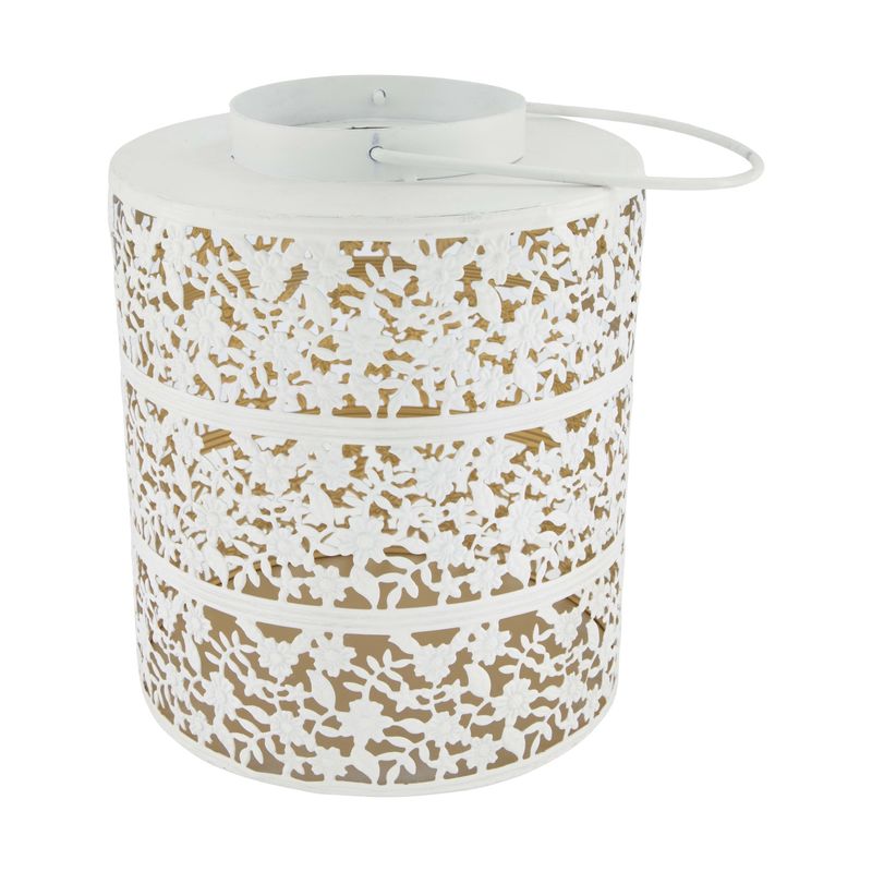 Solar lantaarn metaal white 8x8x10cm