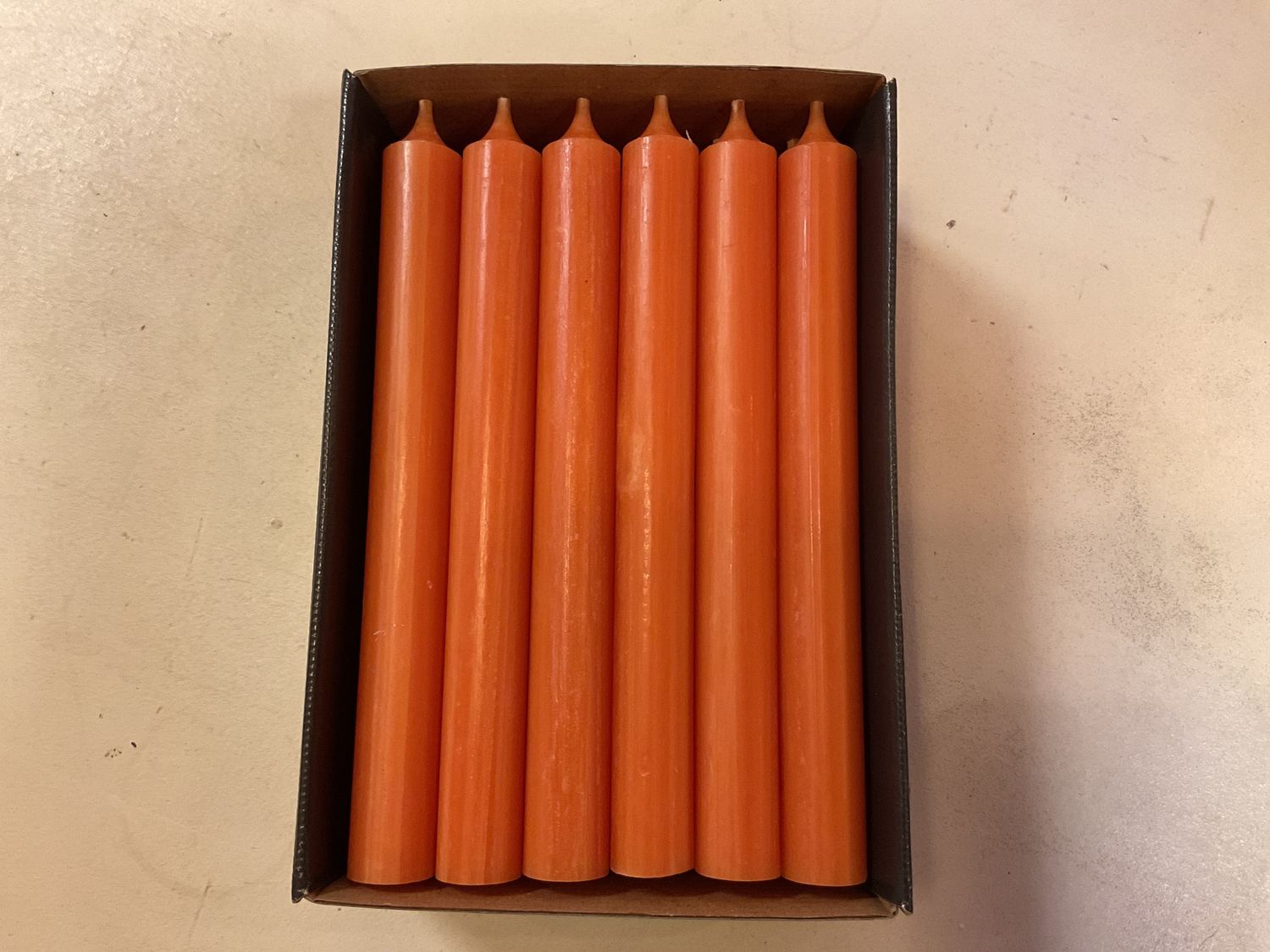 Kaars Cognac / Oranje  19,5 cm