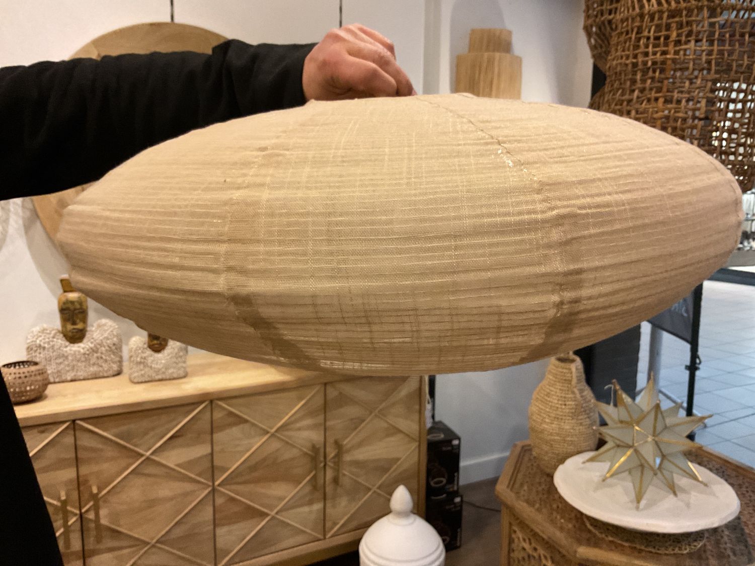 Lampion Jute Beige 60x60x23 cm