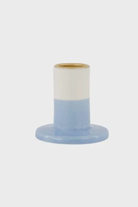 zusss kandelaar keramiek S wit/blauw