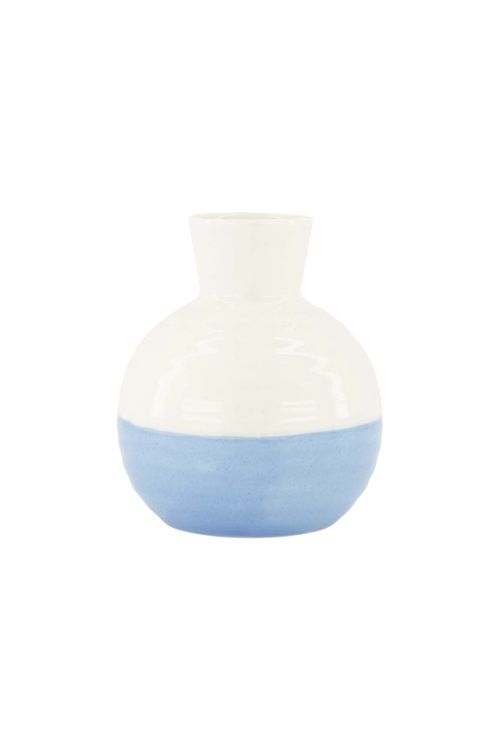 zusss vaasje keramiek wit/blauw