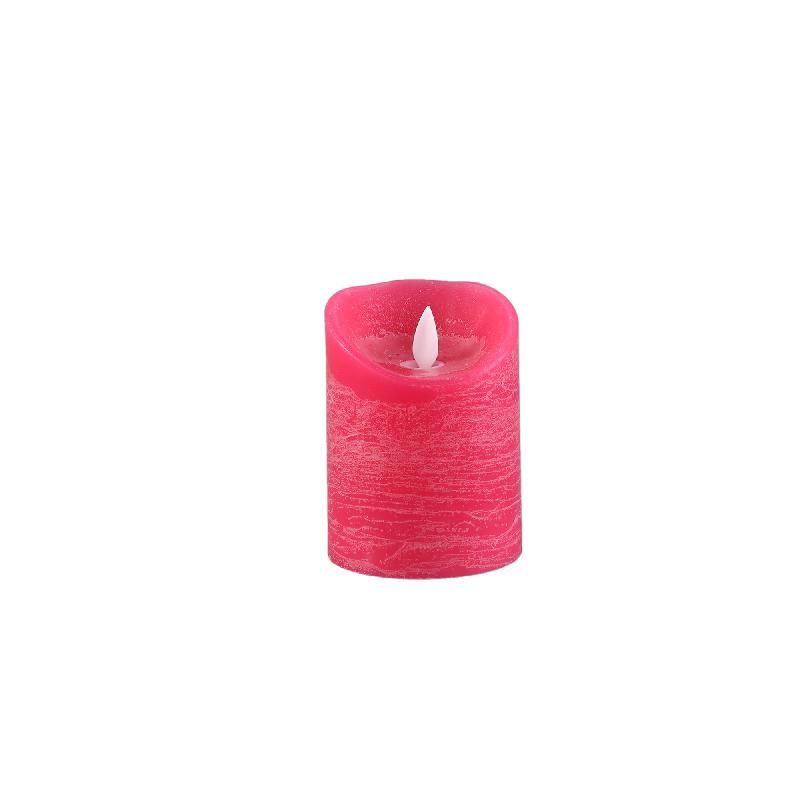 LED Light Candle bright pink moveable flame S
