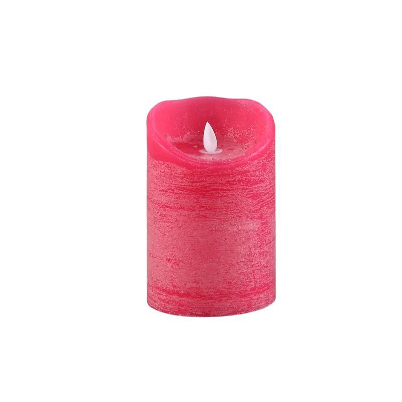 LED Light Candle bright pink moveable flame L