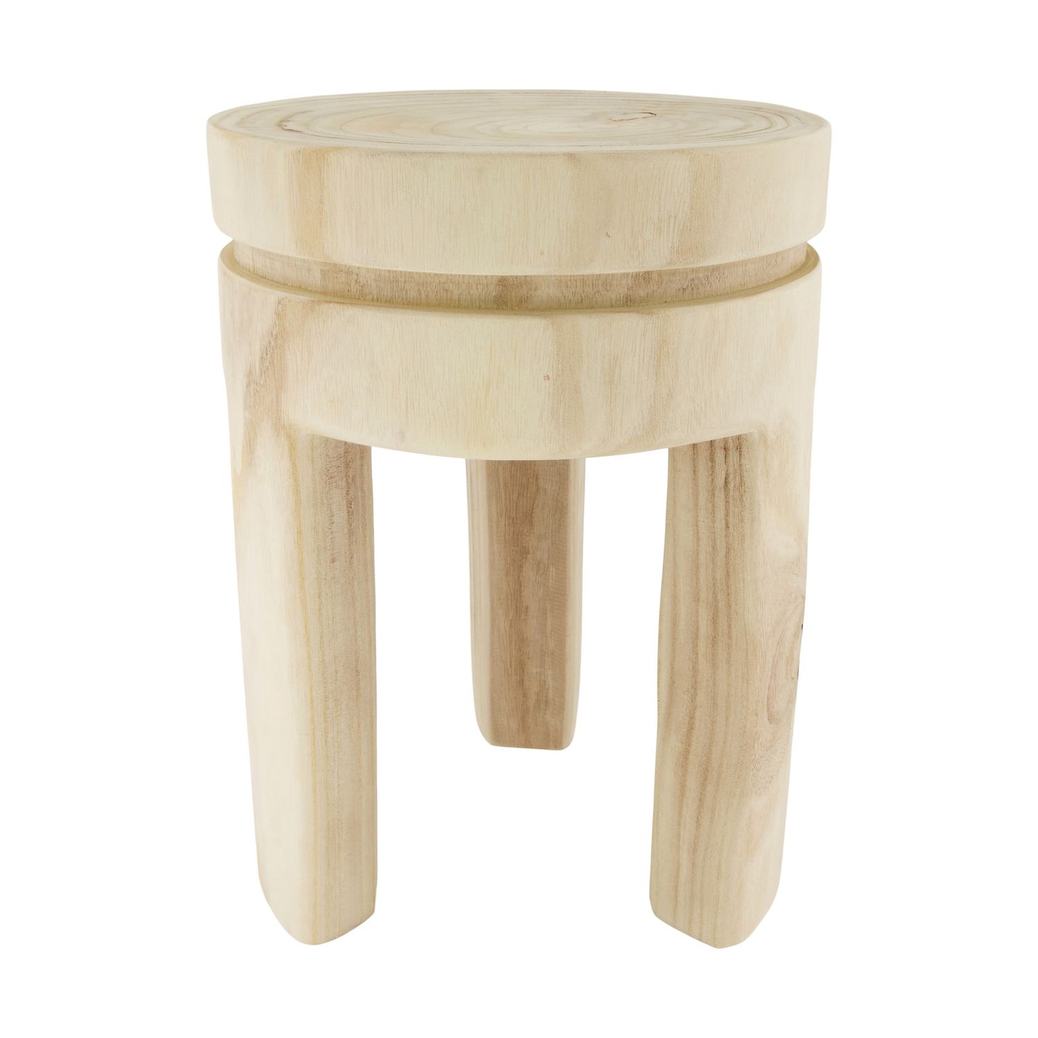 Side table 3-poot pauwlonia wood naturel 28x28x38cm
