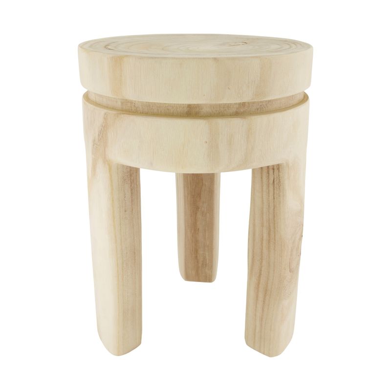 Side table 3-poot pauwlonia wood naturel 28x28x38cm