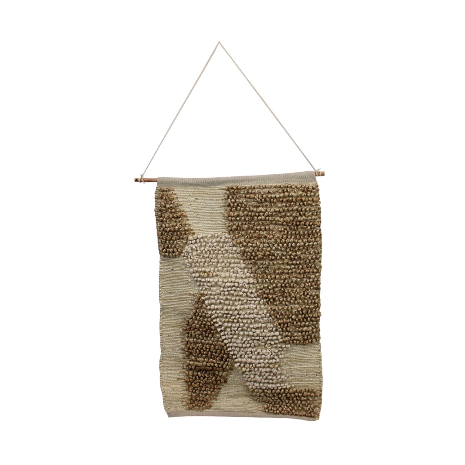 Wall art jute with hanger white - sand 58x0.5x78cm