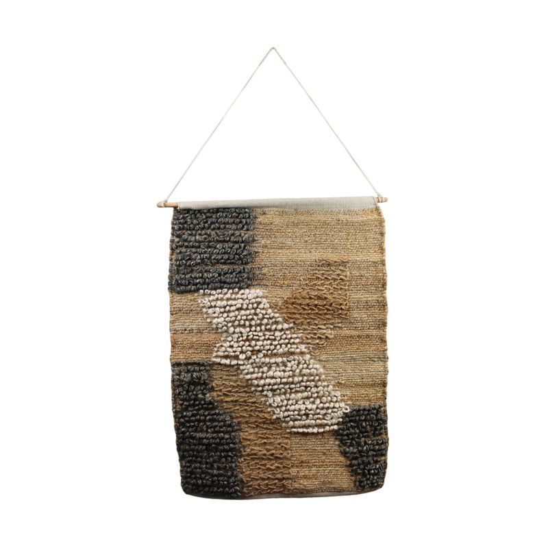 Wall art jute blk-white-sand 58x0,5x78cm Wall art jute blk-white-sand 58x0,5x78cm
