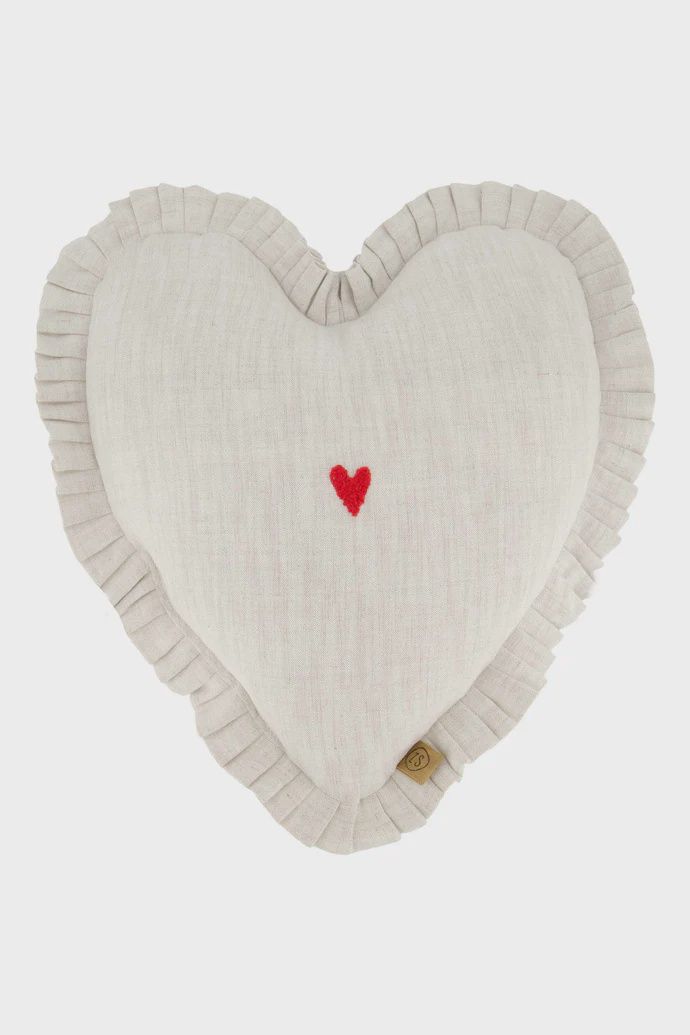 Zusss kussen hartvorm 35x40cm peper en zout kleur