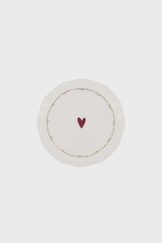 Serveerschaaltje geschulpte rand rood hart