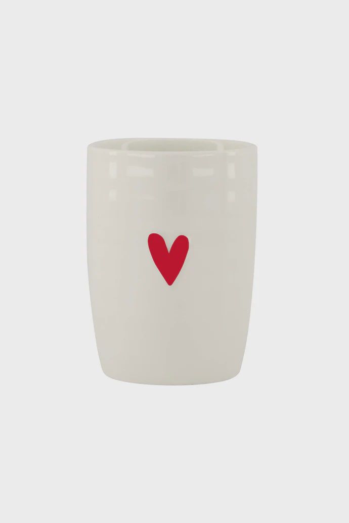 Zusss koffiemok hartje wit/rood