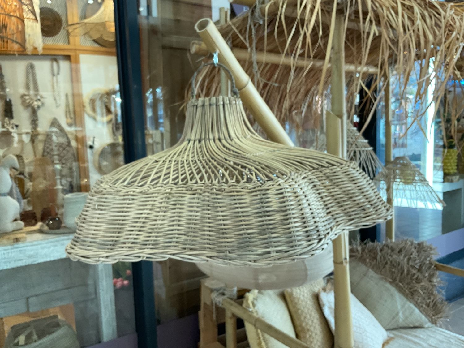 Open Bloemlamp Laag Rotan Open Bloemlamp Laag Rotan