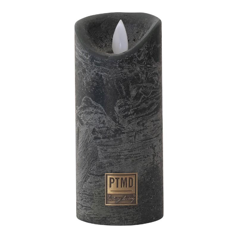LED Light Candle rustic dark green moveable flame XS