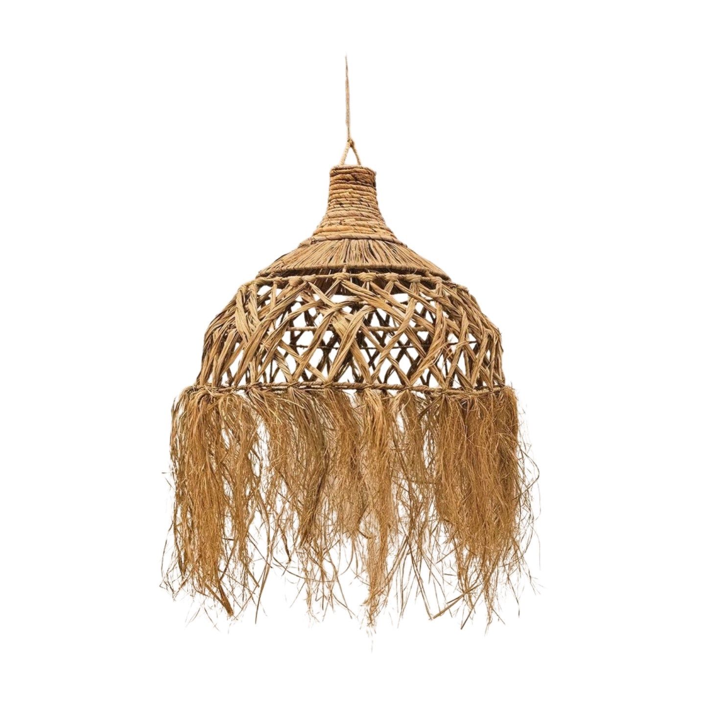 lampenkap Boho met franjes naturel