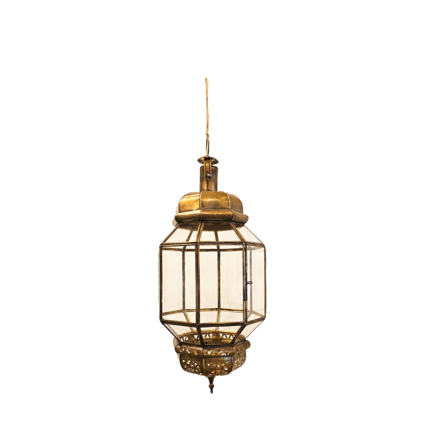Messing Hanglamp Helder Glas