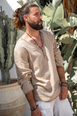 V-neck Shirt Raf Sand