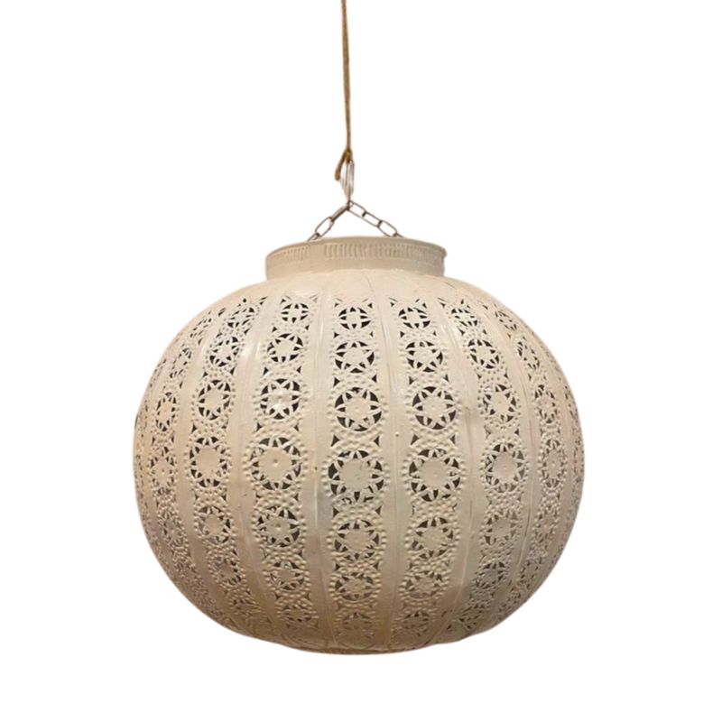 Lamp/ Windlicht Filigrain wit