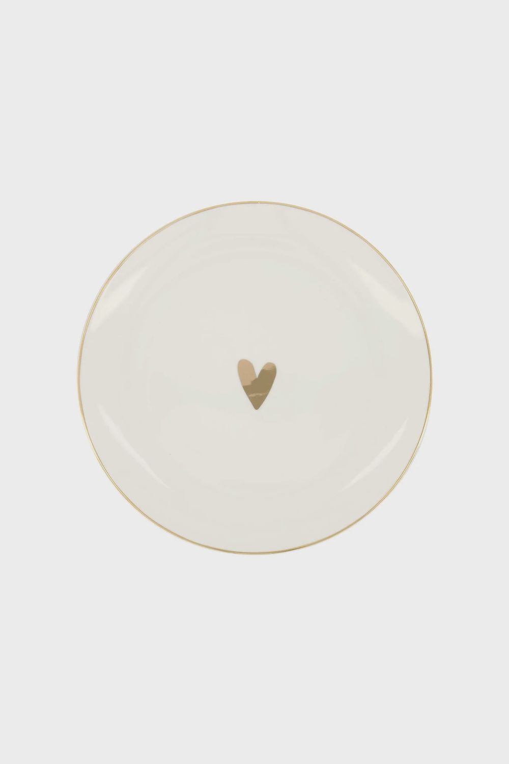 Ontbijtbord hartje wit/goud