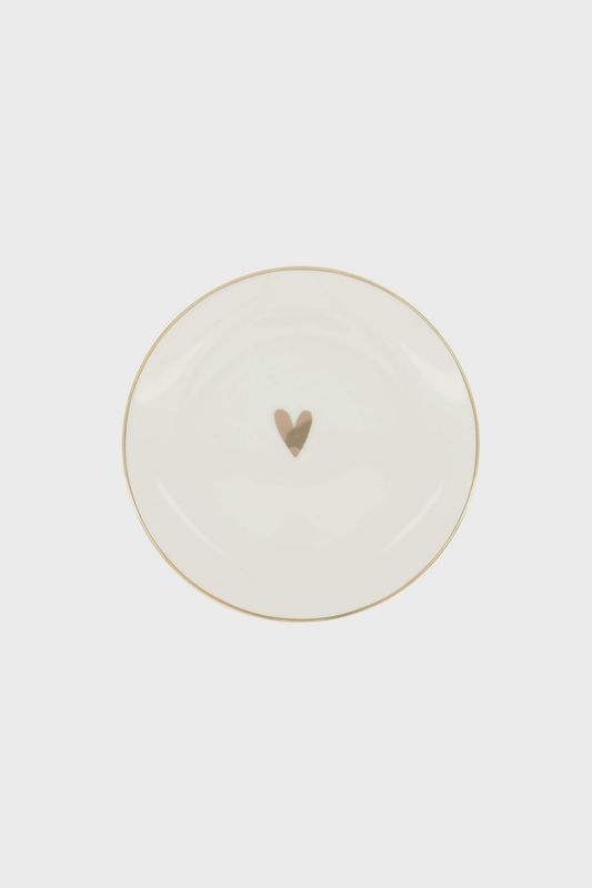 Zusss gebaksbordje hartje wit/goud Zusss gebaksbordje hartje wit/goud