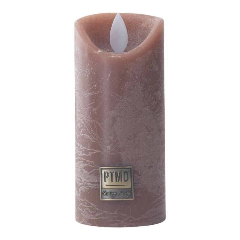 LED Light Candle rustic brown moveable flame XS