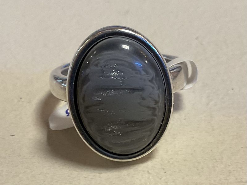 Rinf DIEDE Zilver-grijs ovaal-L(18)