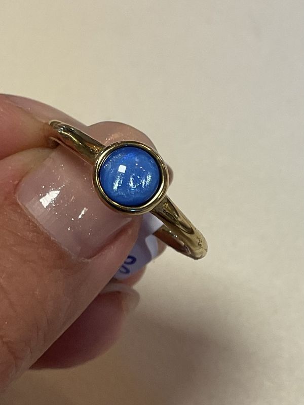 COCO RING GOUD-blauw bol-L(18)