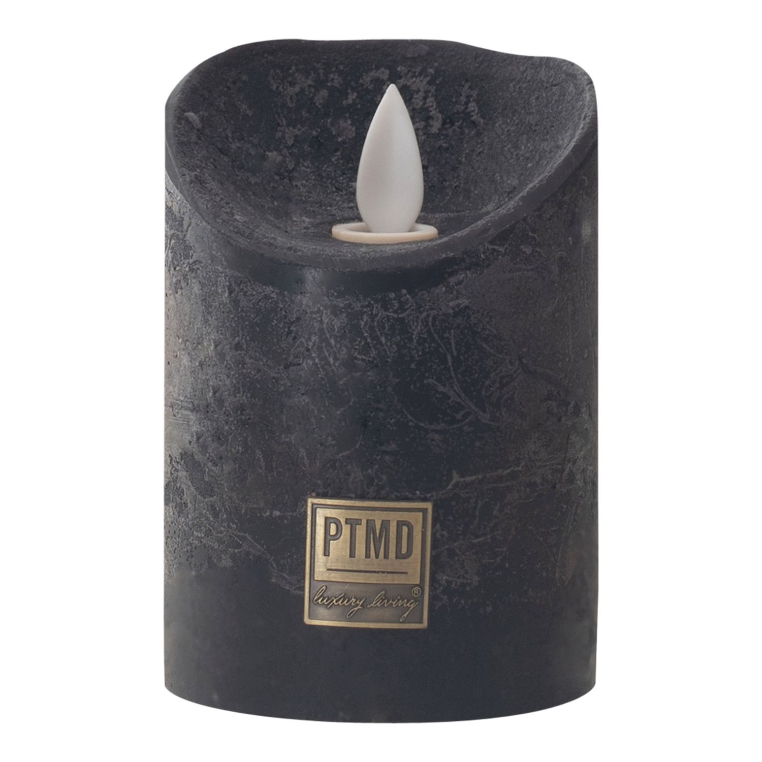 LED Light Candle rustic dark green moveable flame L