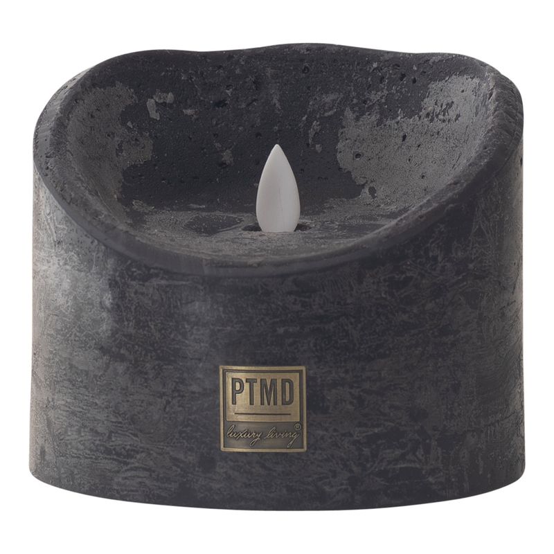LED Light Candle rustic black moveable flame XL