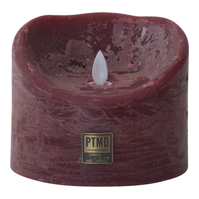 LED Light Candle rustic bordeaux moveable flame XL