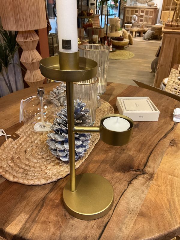 Metalen kandelaar goud Zusss