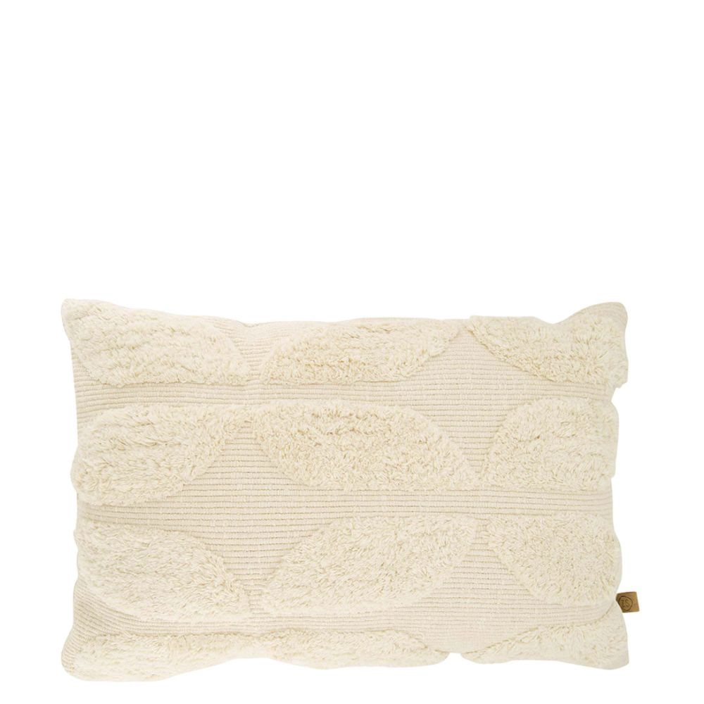 Kussen tuffed patroon 60x40cm off white Zusss