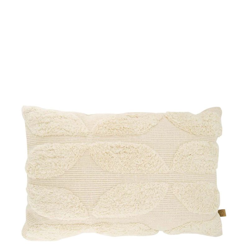 Kussen tuffed patroon 60x40cm off white Zusss