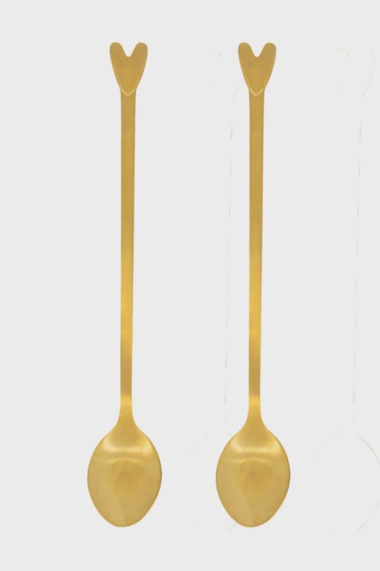 Set van 2 lange lepels hartje