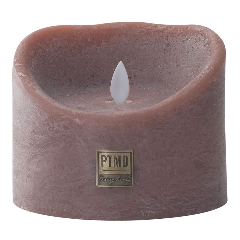 LED Light Candle rustic brown moveable flame XL