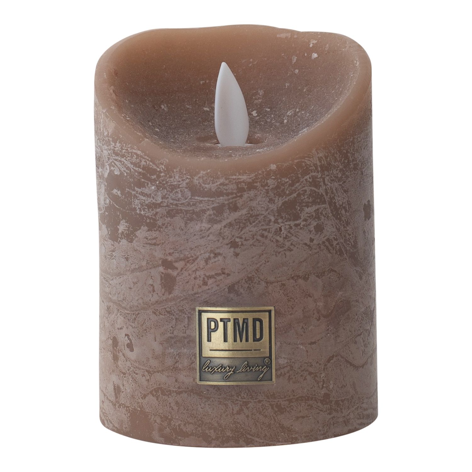 LED Light Candle rustic brown moveable flame S