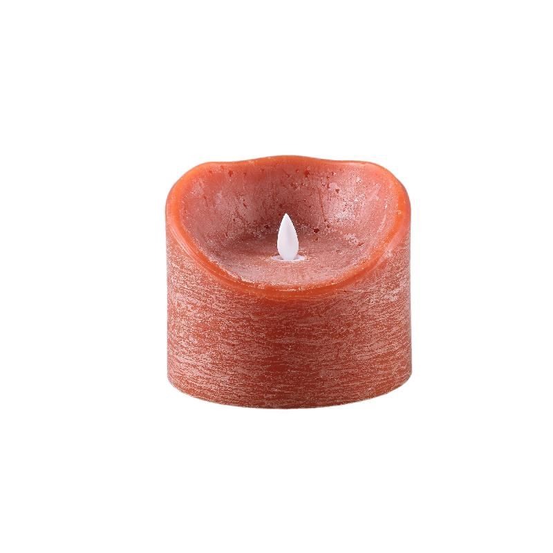 LED Light Candle rust orange moveable flame XL LED Light Candle rust orange moveable flame XL