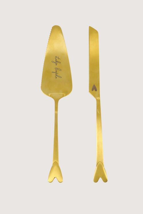 taartschep en taartmes hartje goud