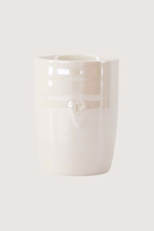 koffiemok parelmoer hartje 7x9.5cm