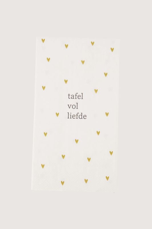 servetten rechthoek hartjes tafel vol liefde 11x20cm