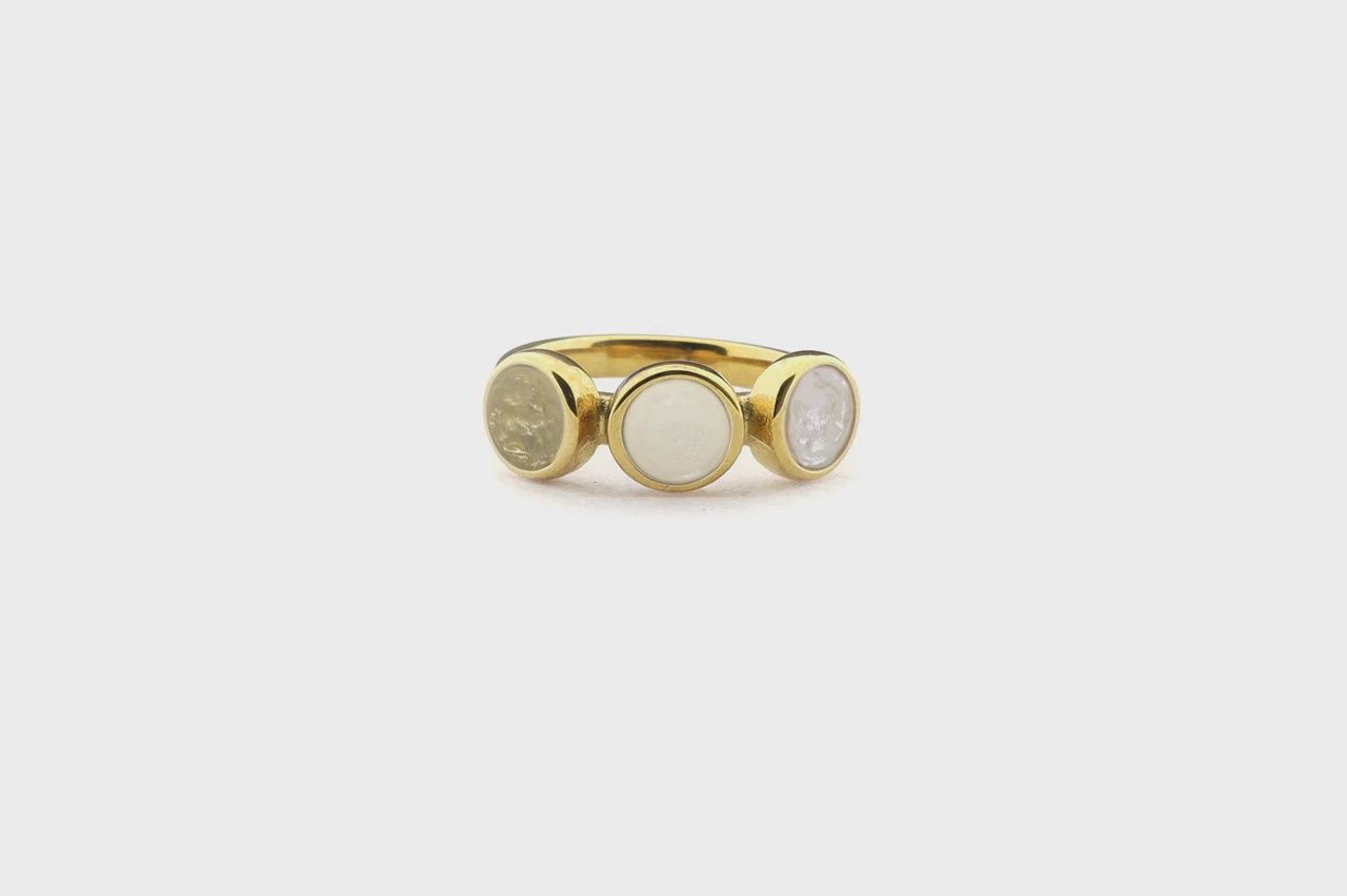Ring MILO Goud 3 goudkleurige settings
