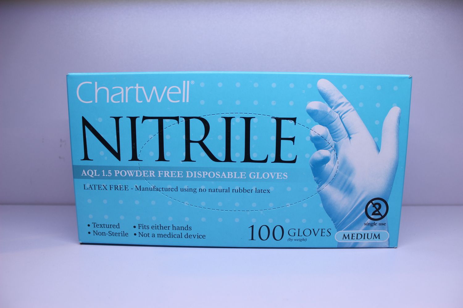 25006 Chartwell Nitrile Disposable Gloves 100/box