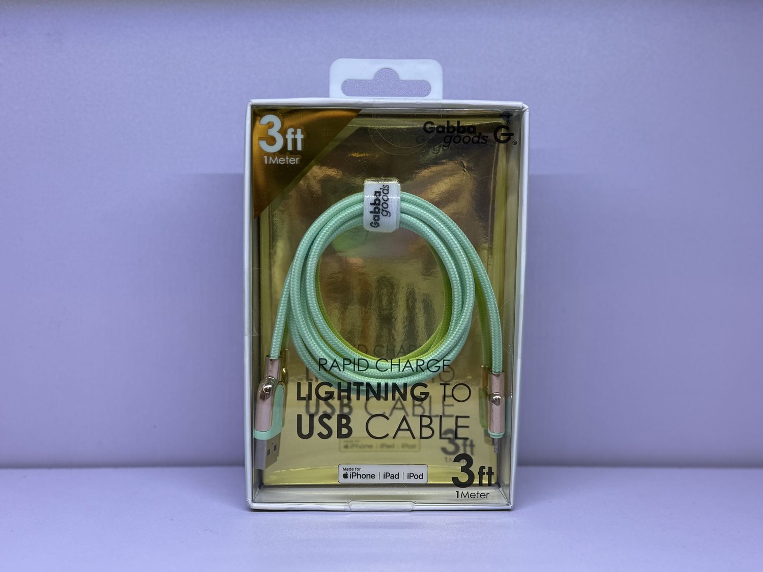 USB Lightning Cable 3ft Green