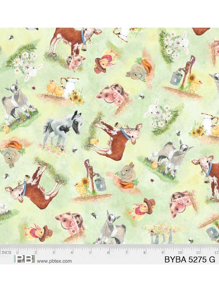 Barnyard Babies Tossed Animals Green
