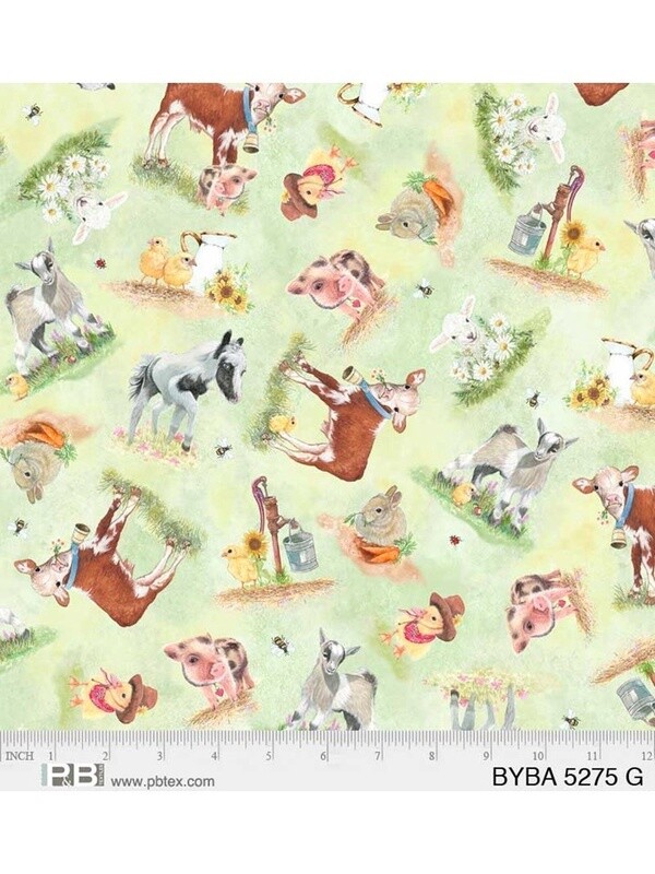 Barnyard Babies Tossed Animals Green