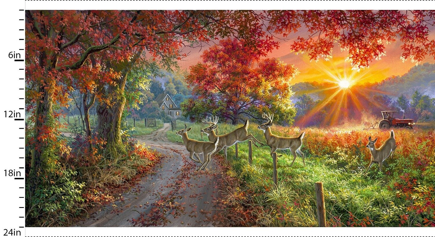 Country Whitetails Panel 24In Multi