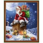 Up on Housetop Santa Chimney Panel