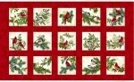 Winter Garden Birds Block Panel